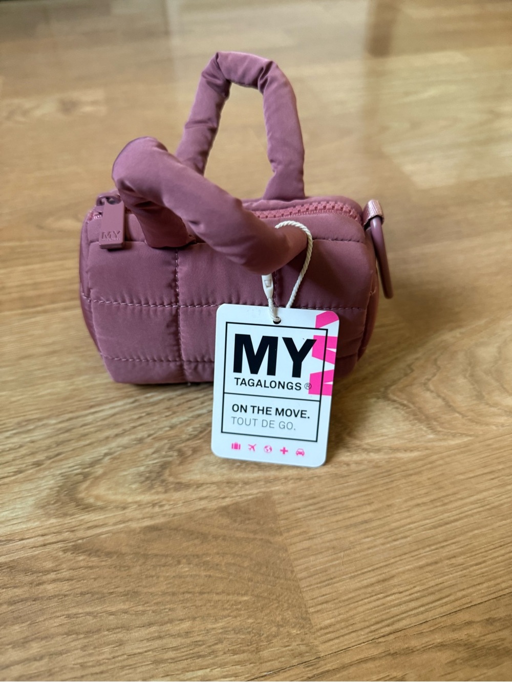 MY Tagalongs Dusty Rose Quilted Mini Duffle